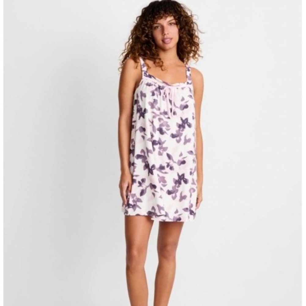 State of Day Intimates Floral Modal Nightgown Size Small Purple Pink So Soft